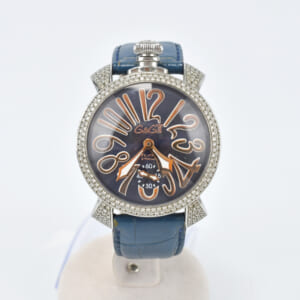 ガガミラノ マヌアーレ48 パープル文字盤 SS×レザー/手巻き No0916 買取実績【買取日：2025年1月18日】