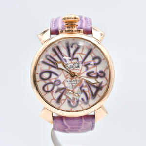 ガガミラノ マヌアーレ48 モザイク 白×ピンク文字盤 SS×レザー/手巻き 15455 買取実績【買取日：2025年1月17日】