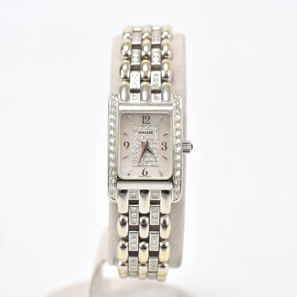 コンコルド ヴェネト ダイヤシェル文字盤 ブレスベゼルダイヤ WG/QZ 61-25-0680 Bランク