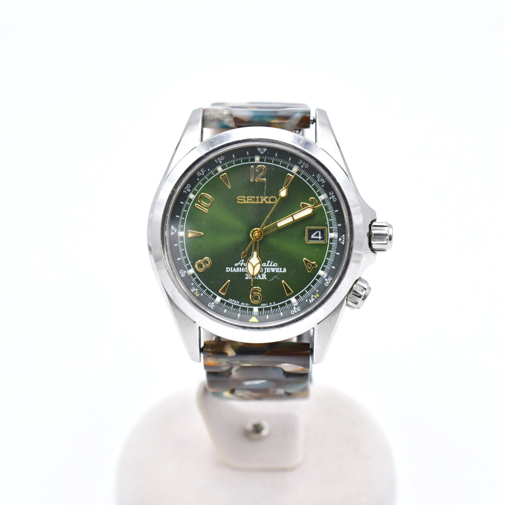 セイコー メカニカル アルピニスト グリーン文字盤 SS/AT SARB017 Bランク