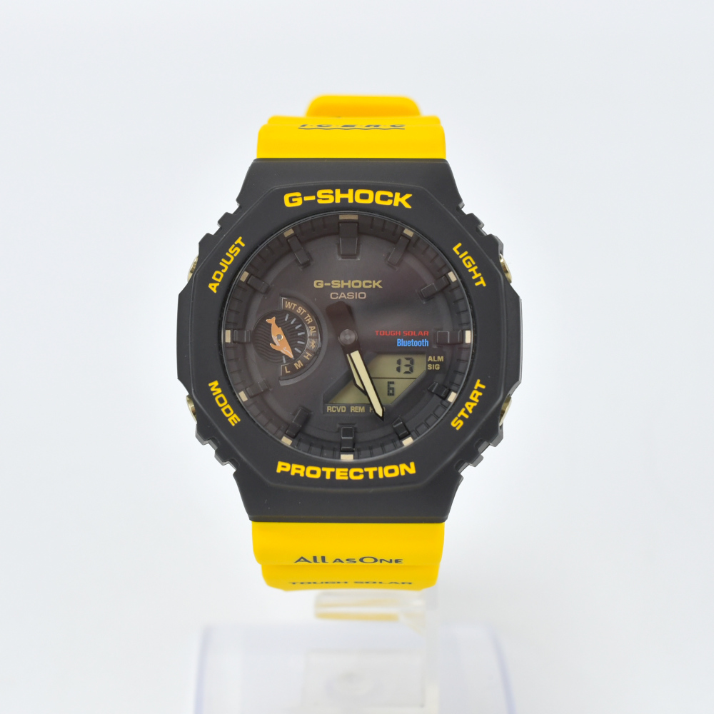 カシオ アイサーチ・ジャパン コラボレーションモデル 黒文字盤 樹脂/ソーラー GA‐B2100K‐9JR Aランク