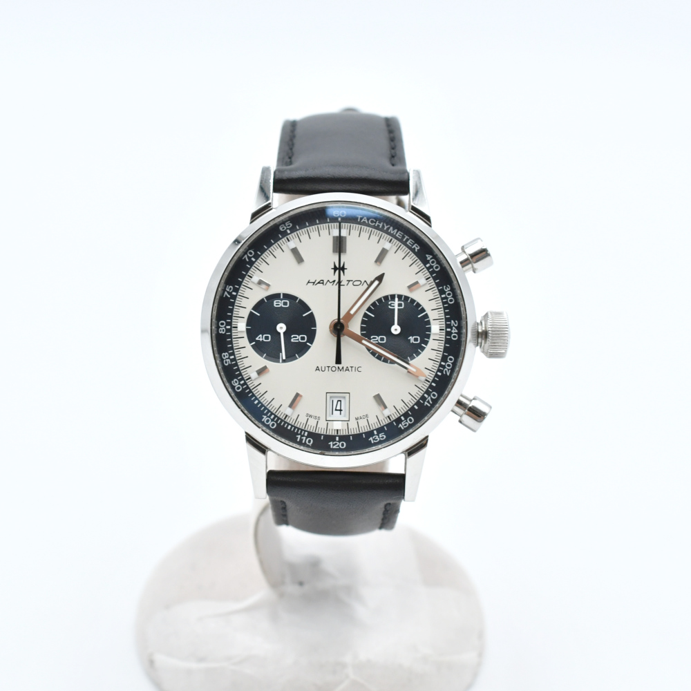 ハミルトン イントラマティック オートクロノ 白文字盤 SS×革/AT H38416711 Bランク