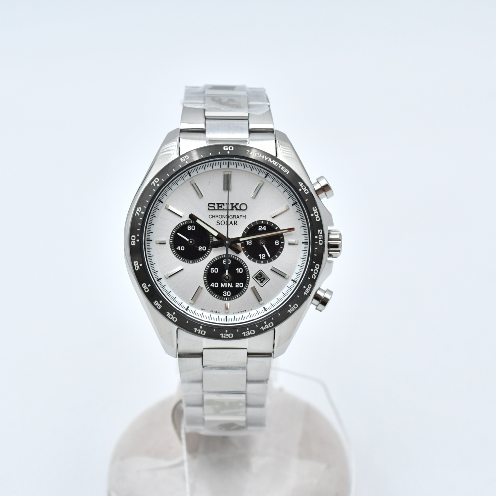 セイコー ソーラークロノグラフ シルバー文字盤 SS/ソーラー SBPY165 ABランク
