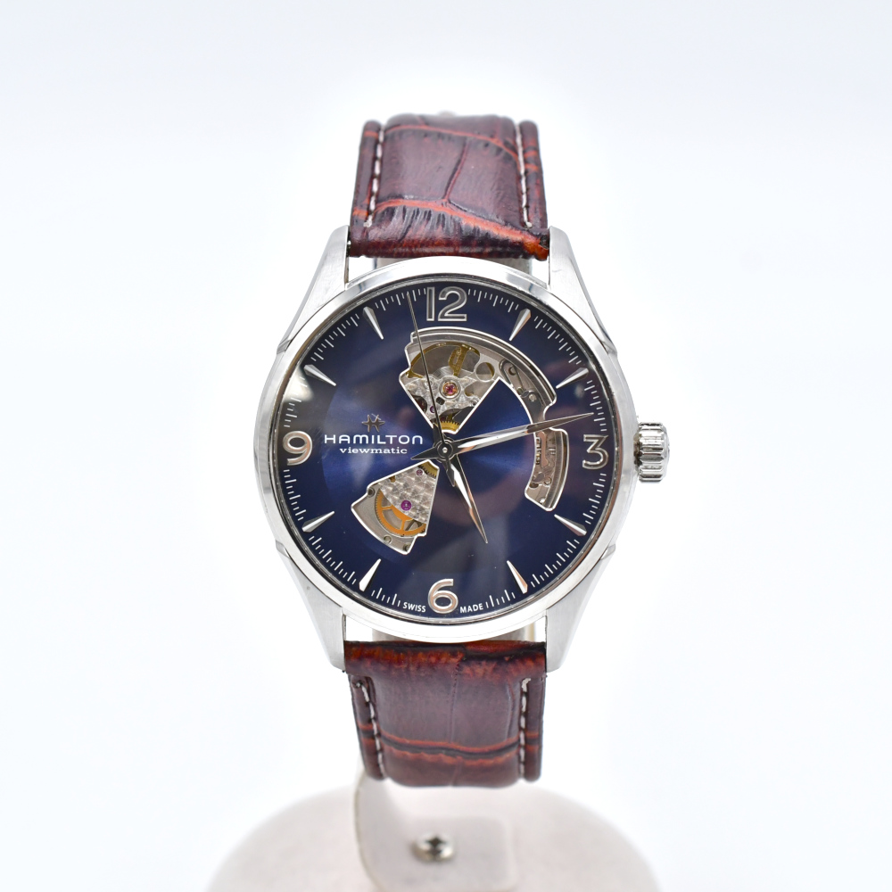 ハミルトン ジャズマスター ビューマチック 青文字盤 SS×革/AT H327050 ABランク