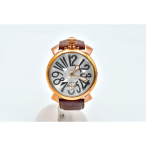 ガガミラノ マヌアーレ シルバー文字盤 SS×革/手巻き 5021.2 買取実績【買取日：2025年4月7日】