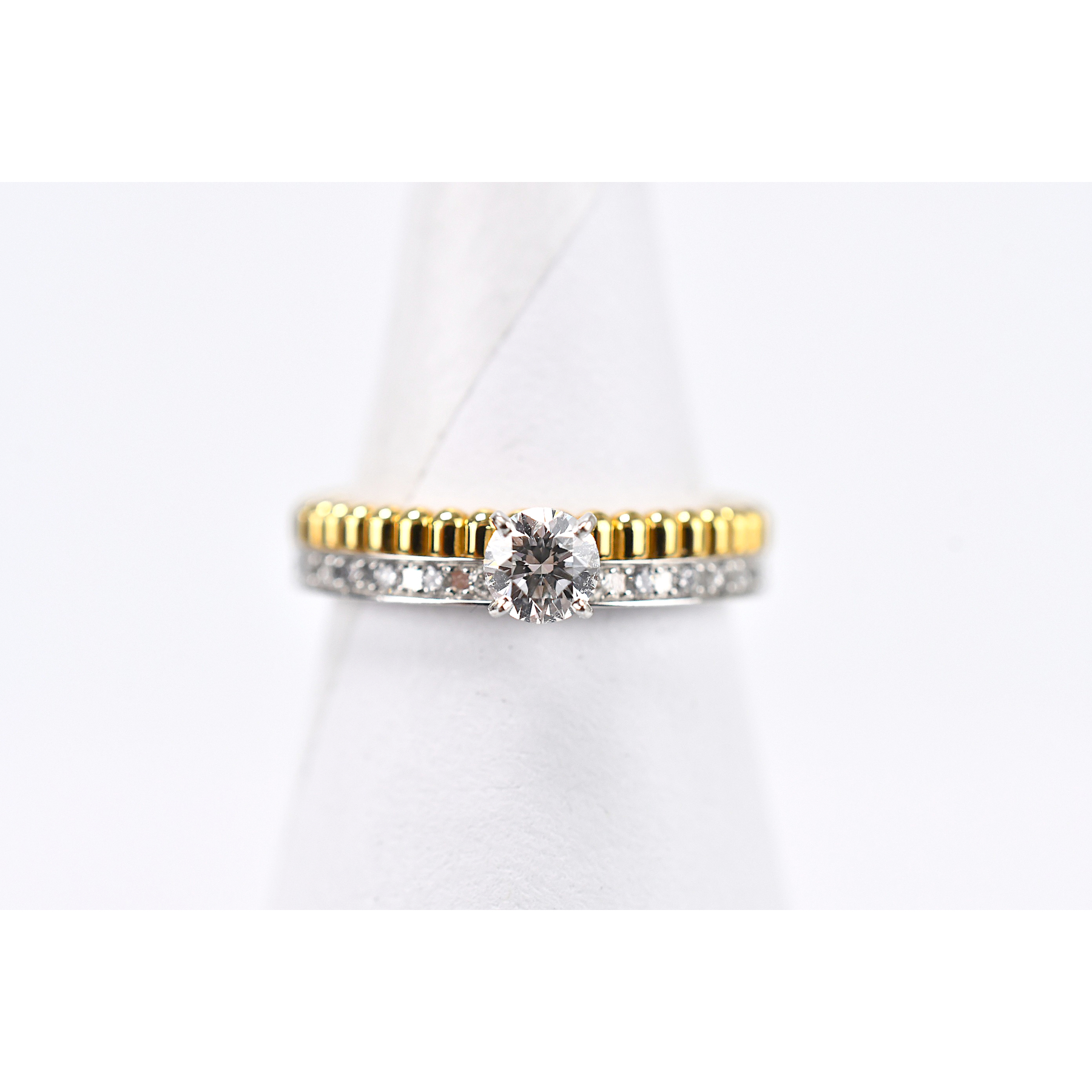 ブシュロン キャトルラディアント ソリテールリング AU750 Bランク