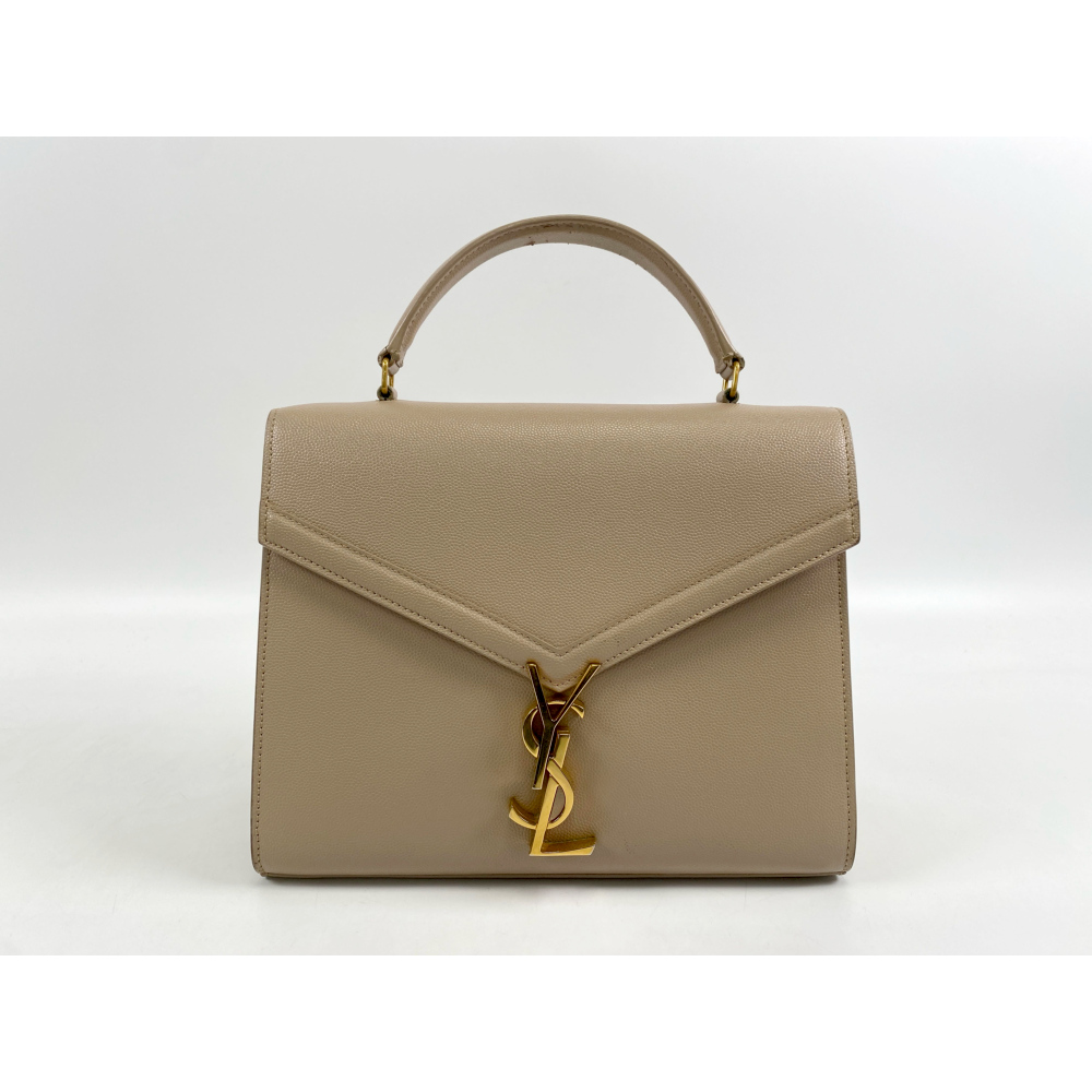 サンローラン カサンドラ ミディアム 2WAYハンドバッグ ベージュ レザー Bランク