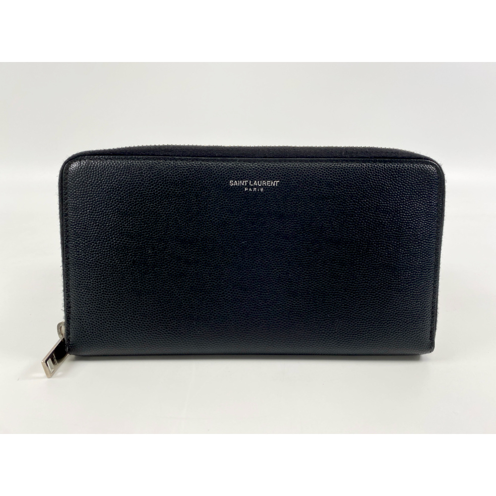 サンローラン ラウンドファスナー 長財布 黒 レザー 534290 Aランク