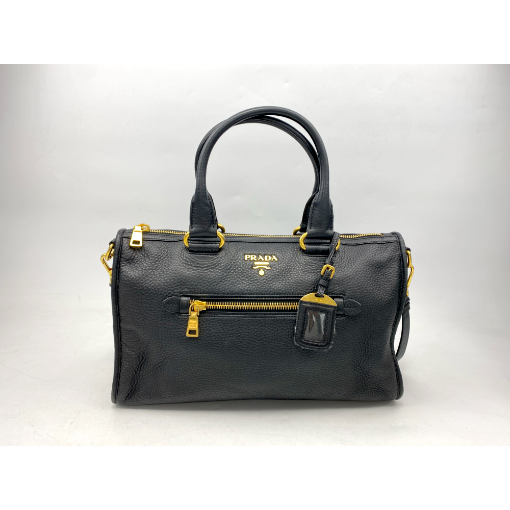 プラダ ヴィッテロ フェニックス 2WAYバッグ 黒 レザー BL0805 Bランク