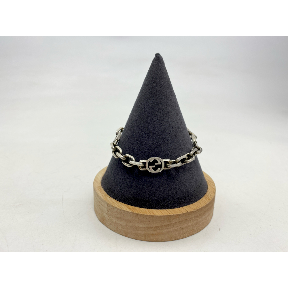 グッチ インターロッキングG ブレスレット Ag925 17.3g Bランク