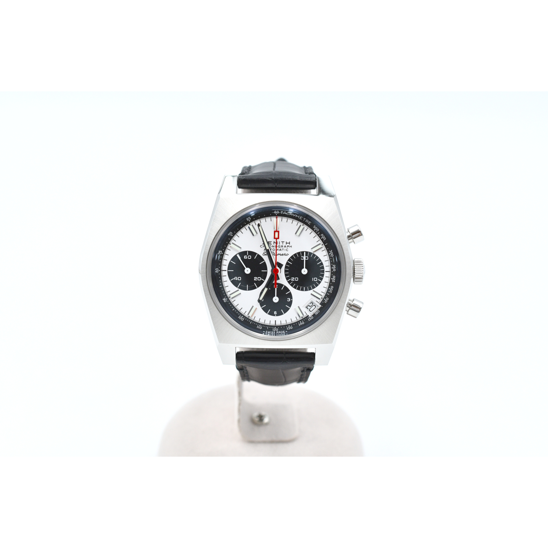 ゼニス エルプリメロ クロノマスター 白×黒文字盤 SS×革/AT Aランク
