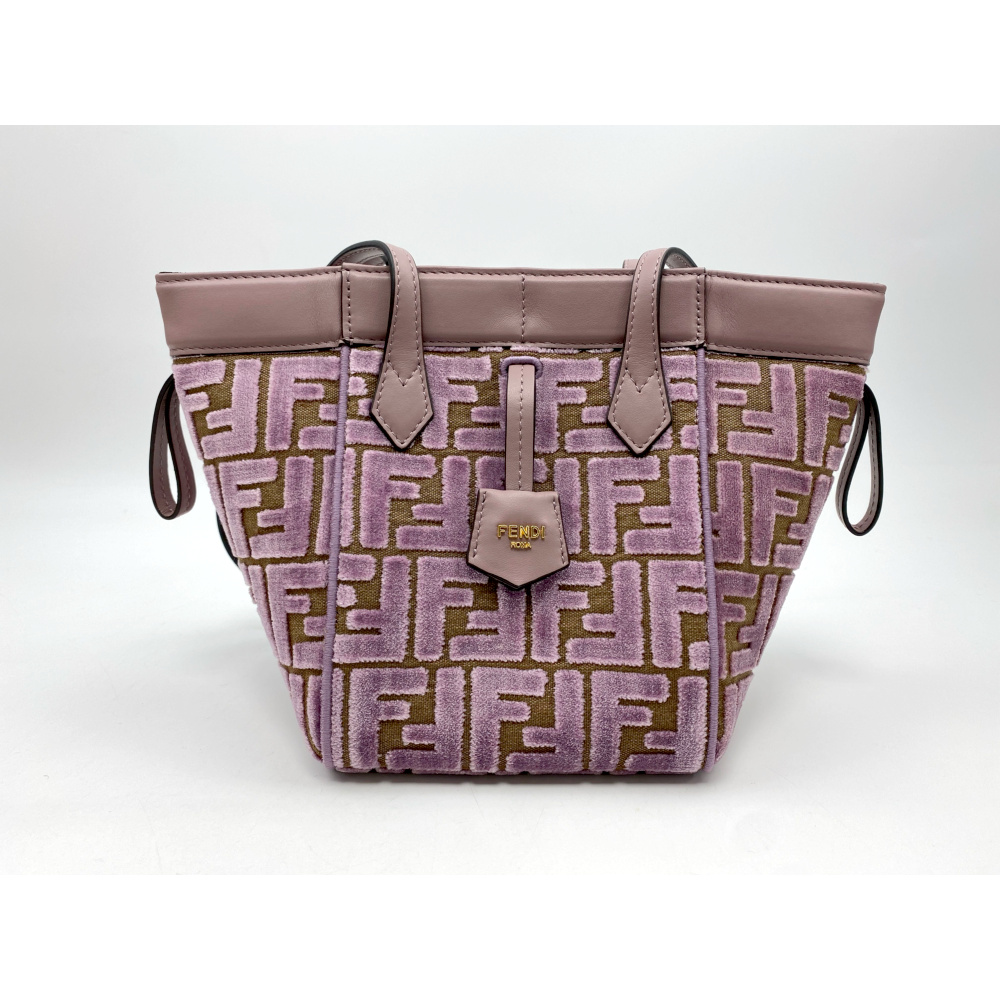 フェンディ ズッカ オリガミ ミニ ピンク ジャガード 8BS083 Aランク