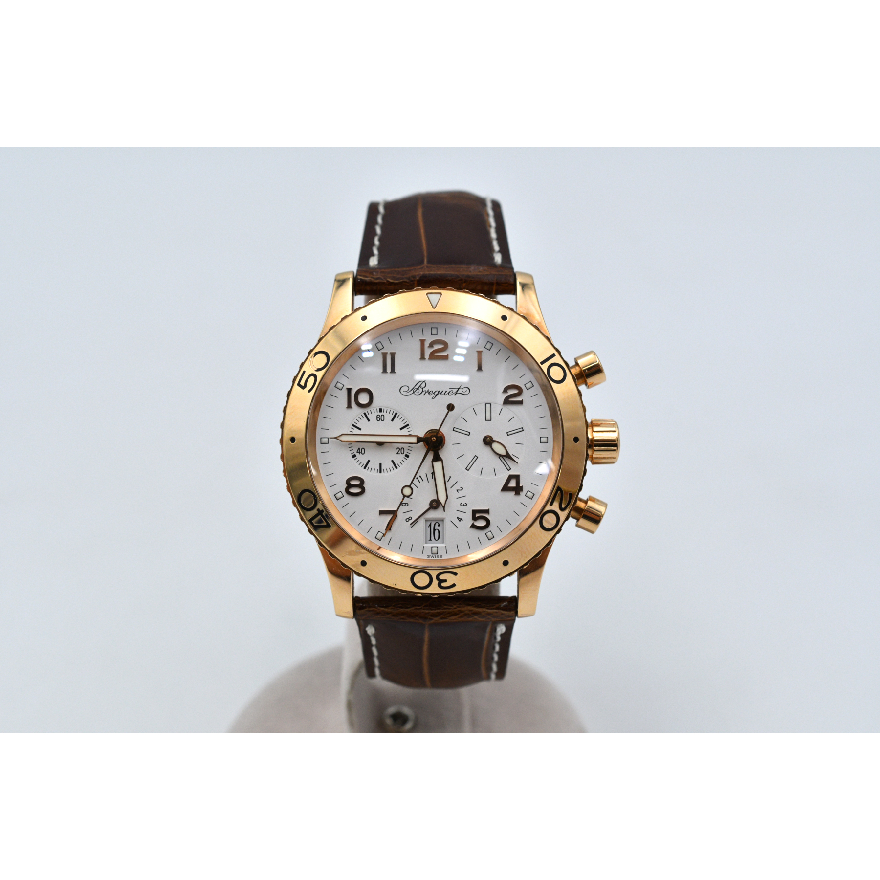 ブレゲ タイプXX トランスアトランティック 白文字盤 革×PG/AT ABランク