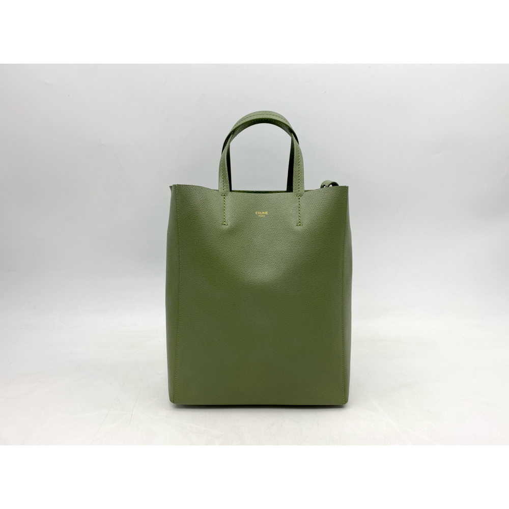 セリーヌ バーティカルカバ スモール レザー カーキ Bランク