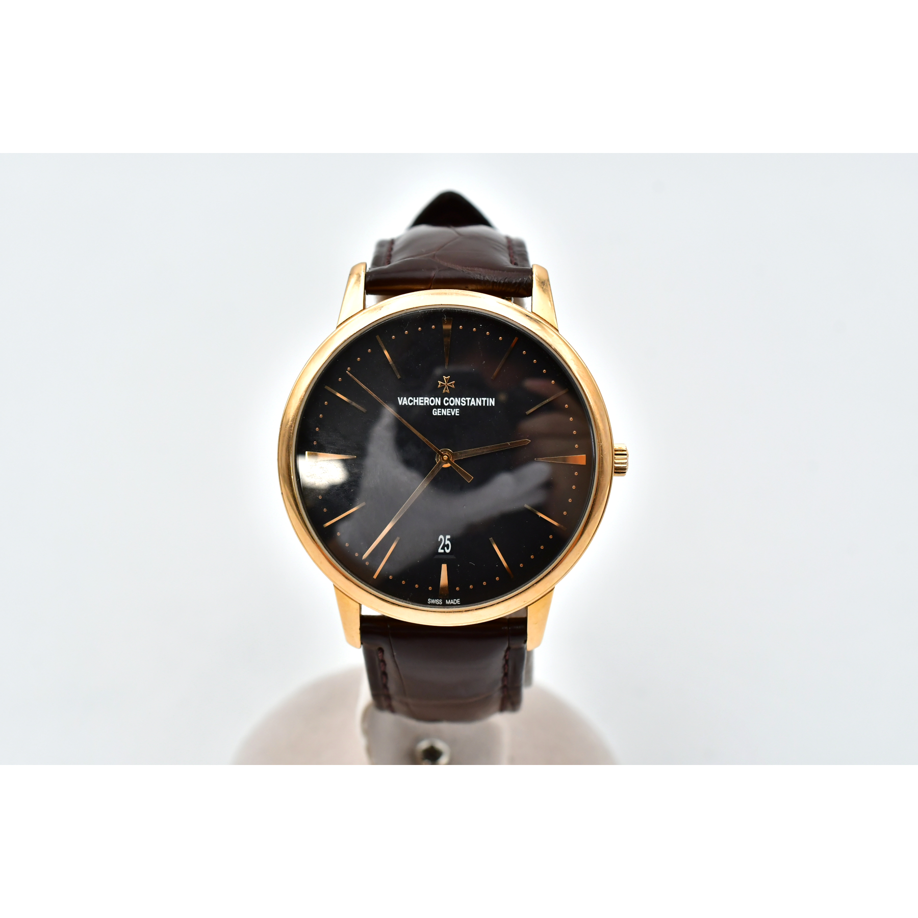 ヴァシュロン・コンスタンタン パトリモニー 黒文字盤 PG×革/AT Bランク