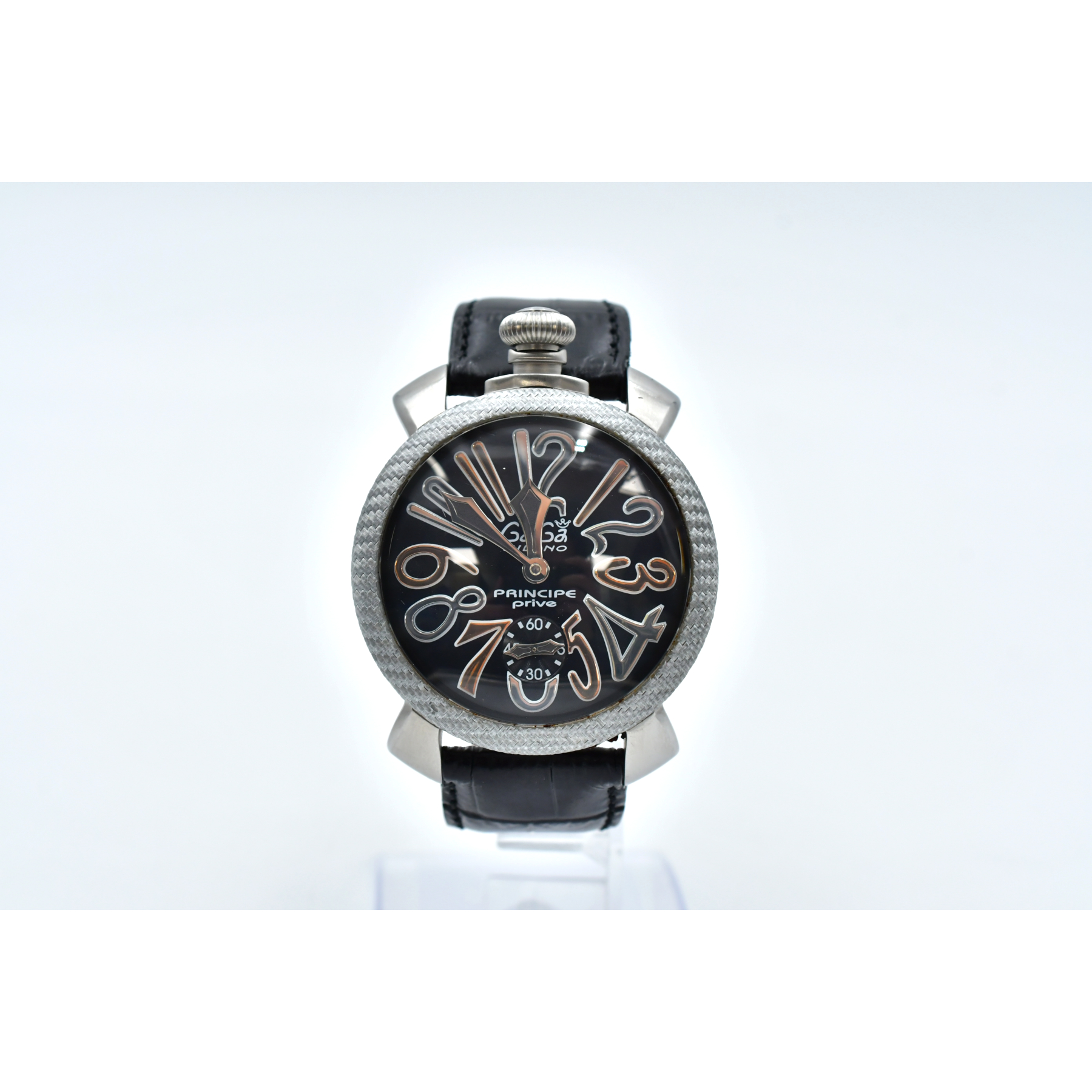 ガガミラノ マヌアーレ PRINCIPE 250本限定 黒文字盤 カーボン×レザー/手巻き Bランク