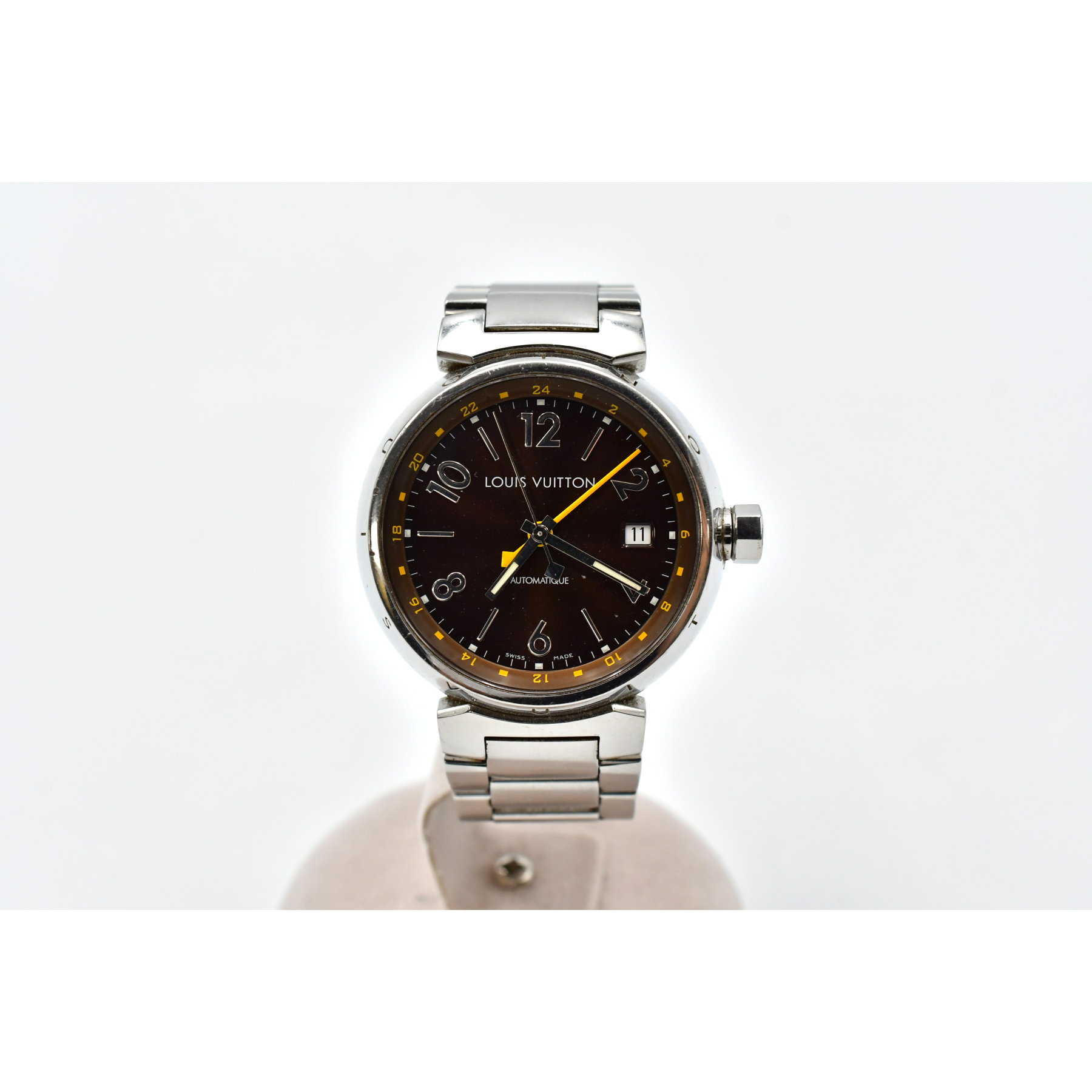 ルイ・ヴィトン タンブール チョコ文字盤 SS/AT Bランク