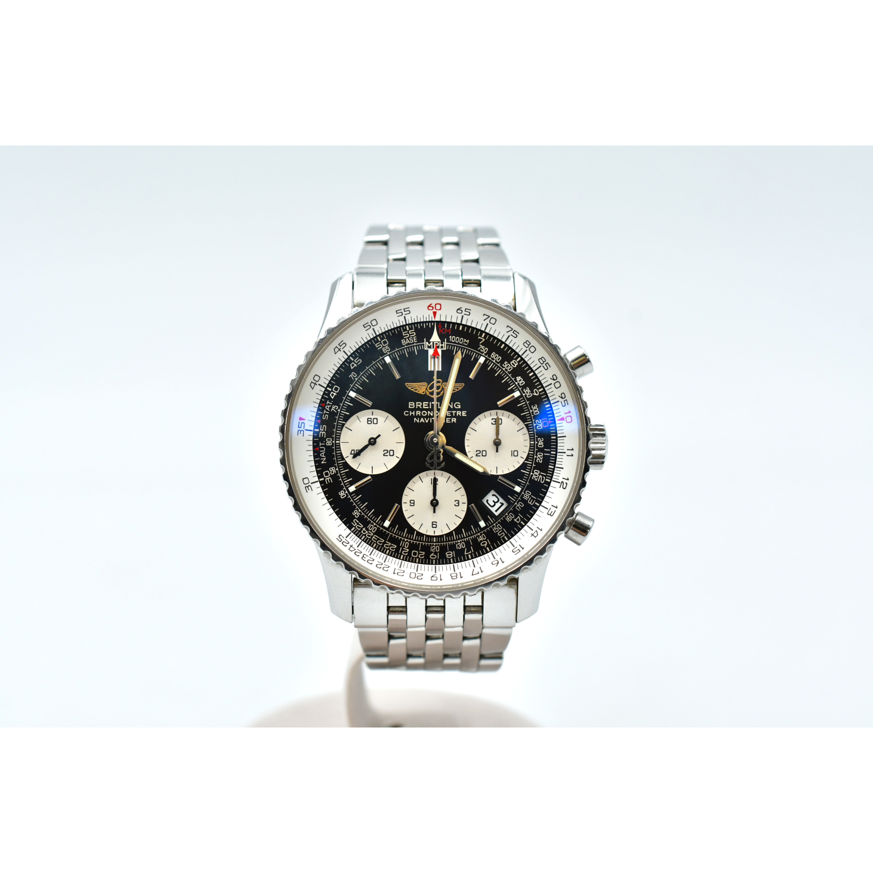 ブライトリング ナビタイマー クロノグラフ 黒文字盤 SS/AT A23322 Bランク