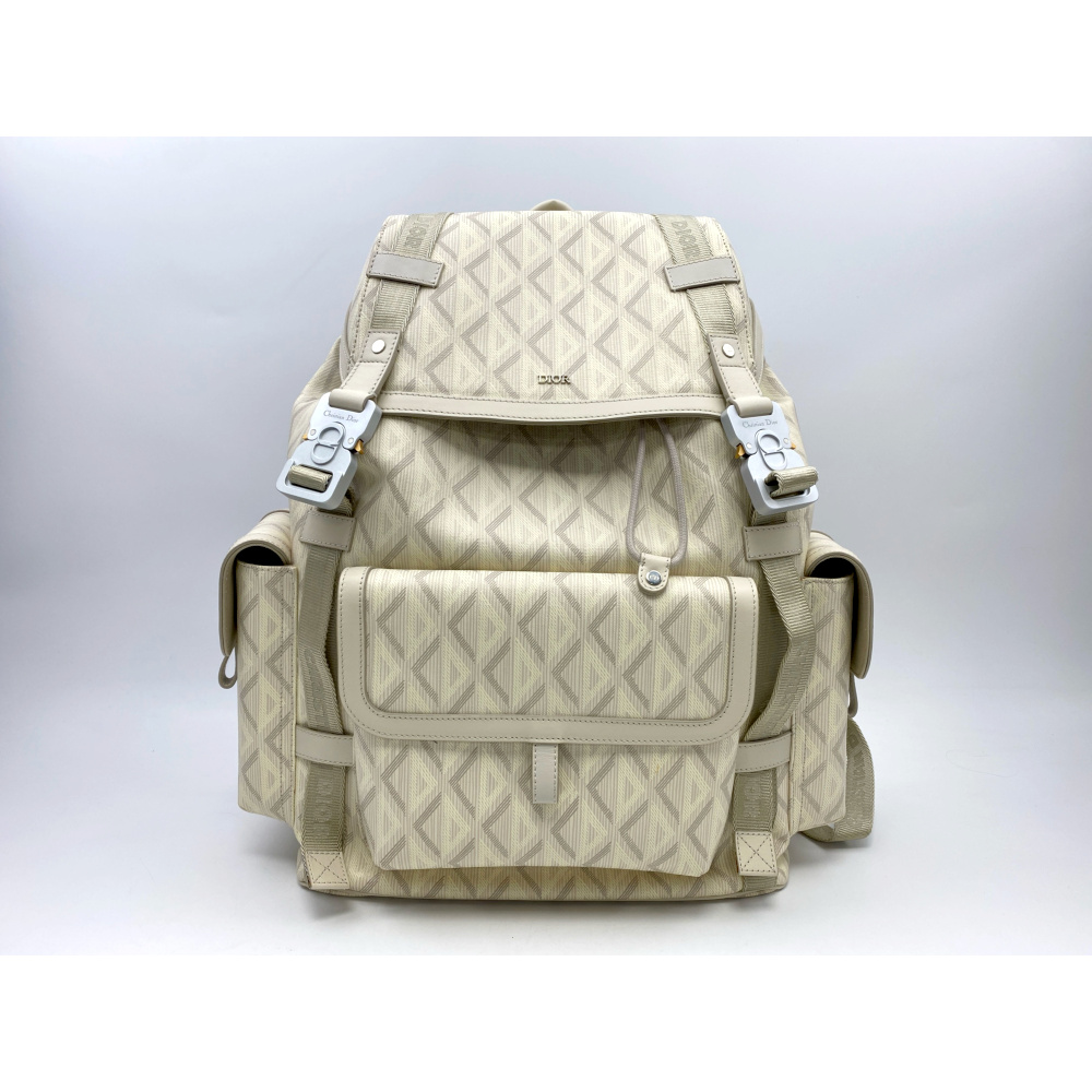 ディオール CDダイヤモンド ヒットザロード バックパック ベージュ PVC Aランク