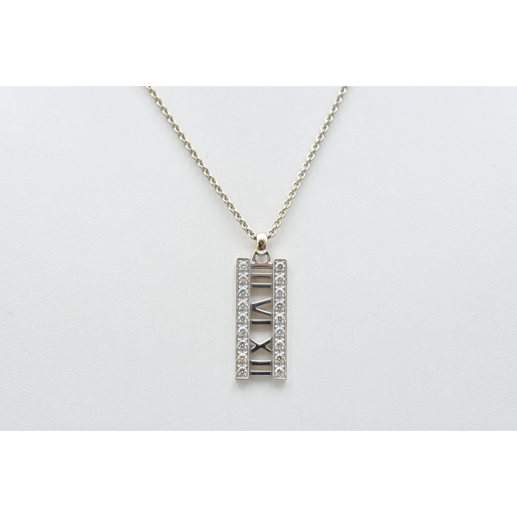 ティファニー アトラス オープンバー ネックレス Au750WG Bランク