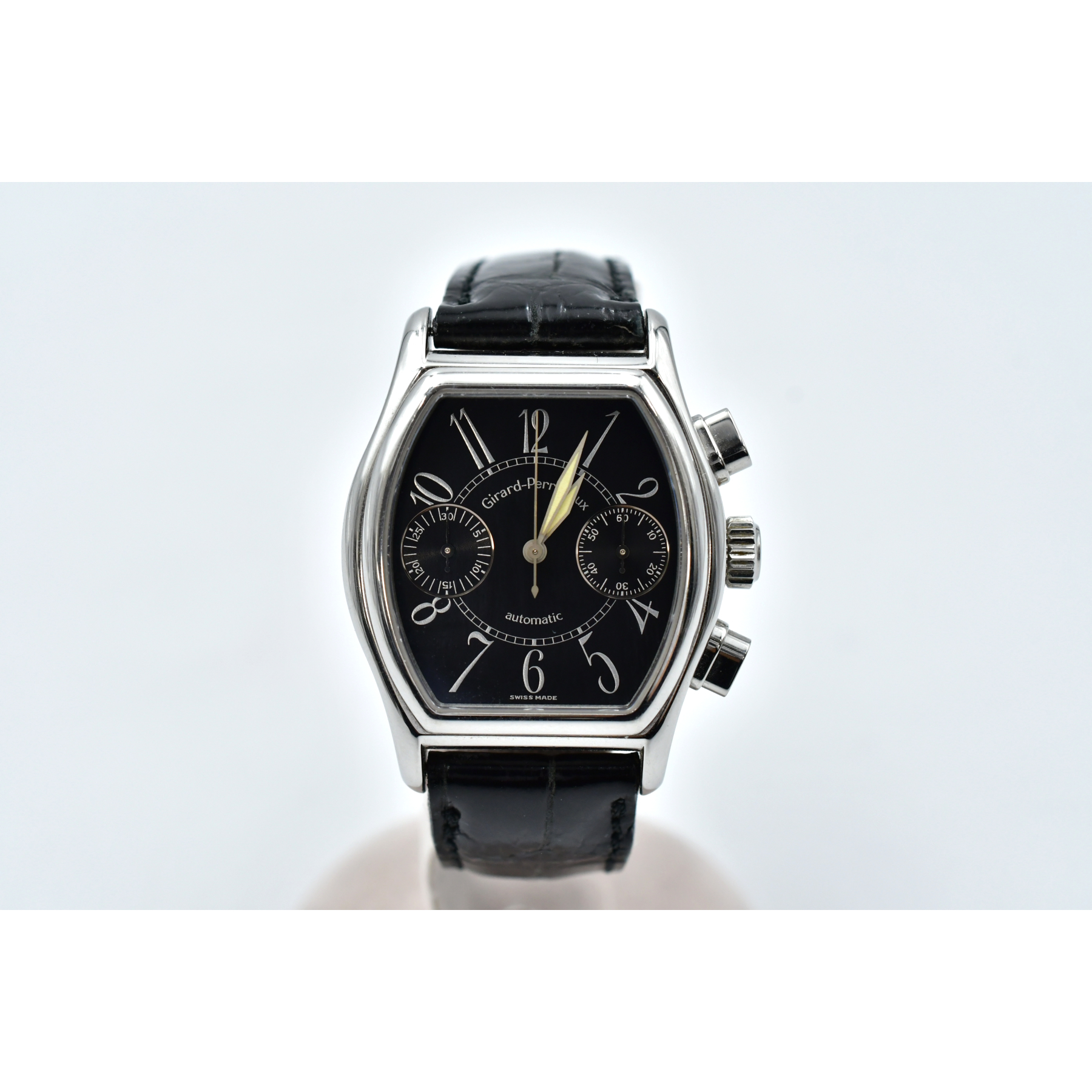 ジラール ペルゴ リシェビル 黒文字盤 SS×革/AT Bランク