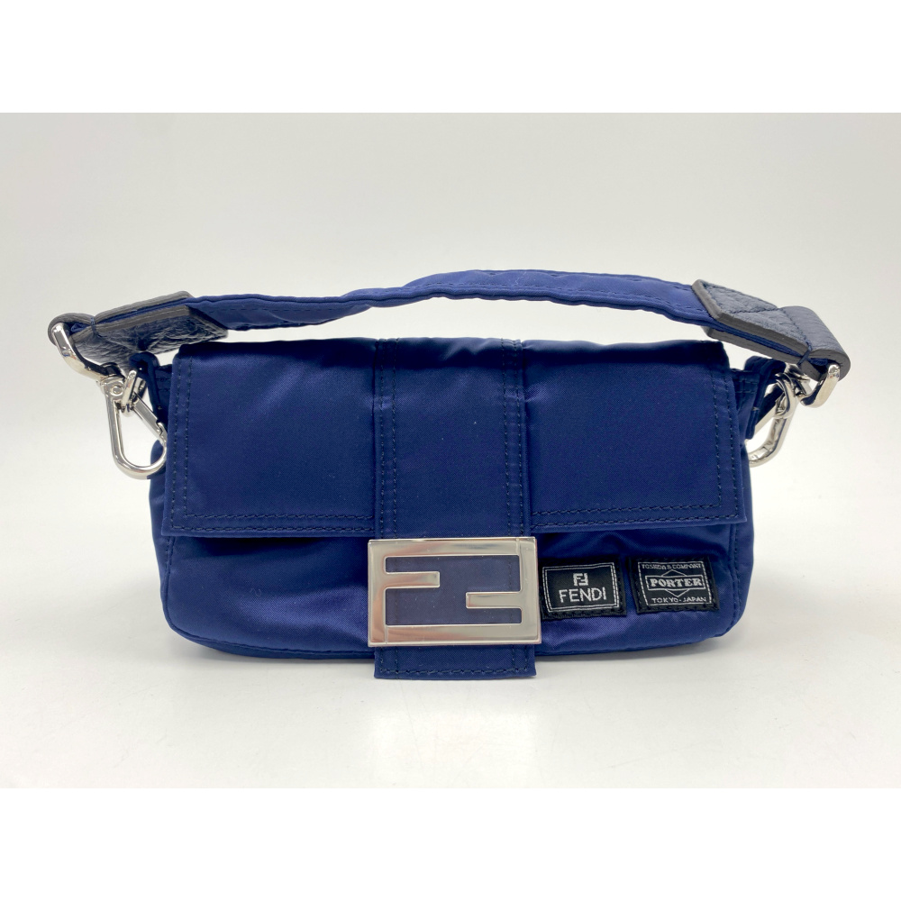 フェンディ ×ポーター マンマバケット ボディバッグ ネイビー ナイロン 7AS138 Sランク