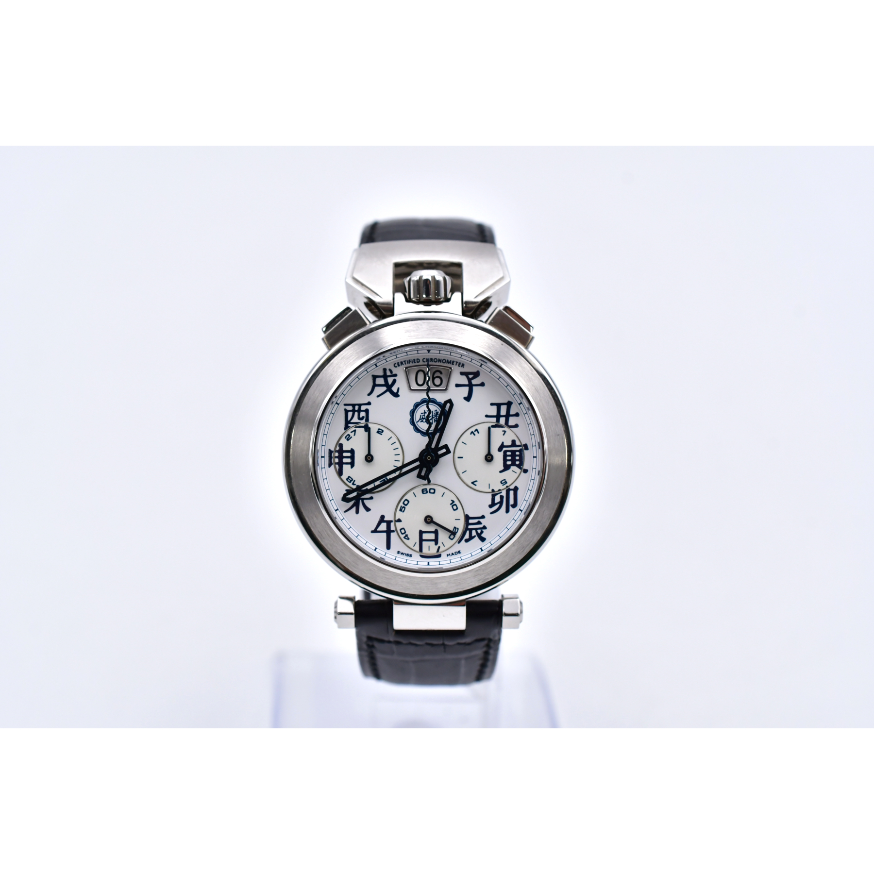 ボヴェ スポーツスター クロノグラフ 干支 白文字盤 SS×レザー/AT ABランク