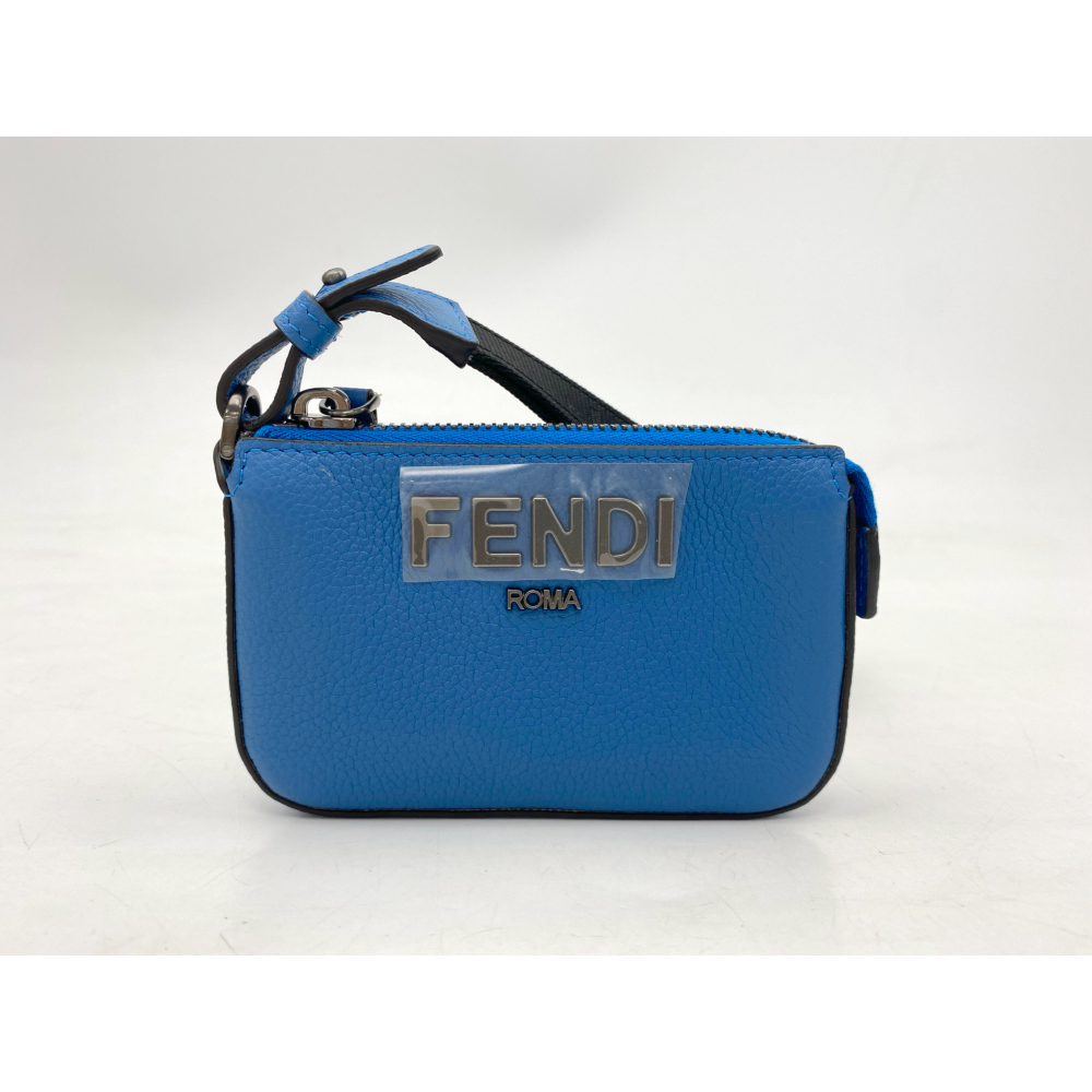 フェンディ　セレリア　コインケース　水色 ✨希少✨FENDI フェンディ コインケース ミニウォレット ラムレザー