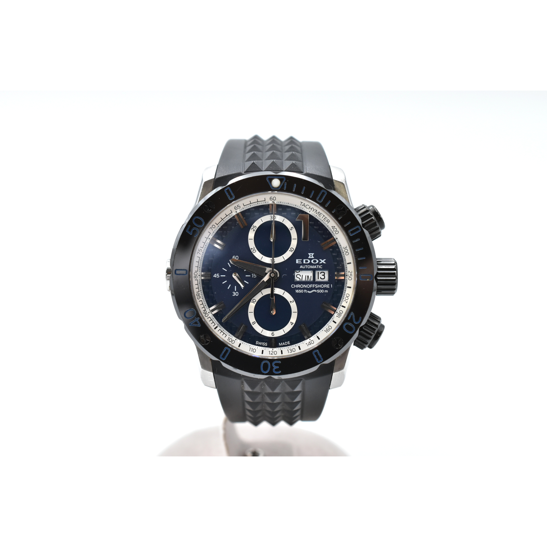 エドックス クロノオフショア1 リミテッドエディション 青文字盤 SS×ラバー/AT 29/50 Bランク