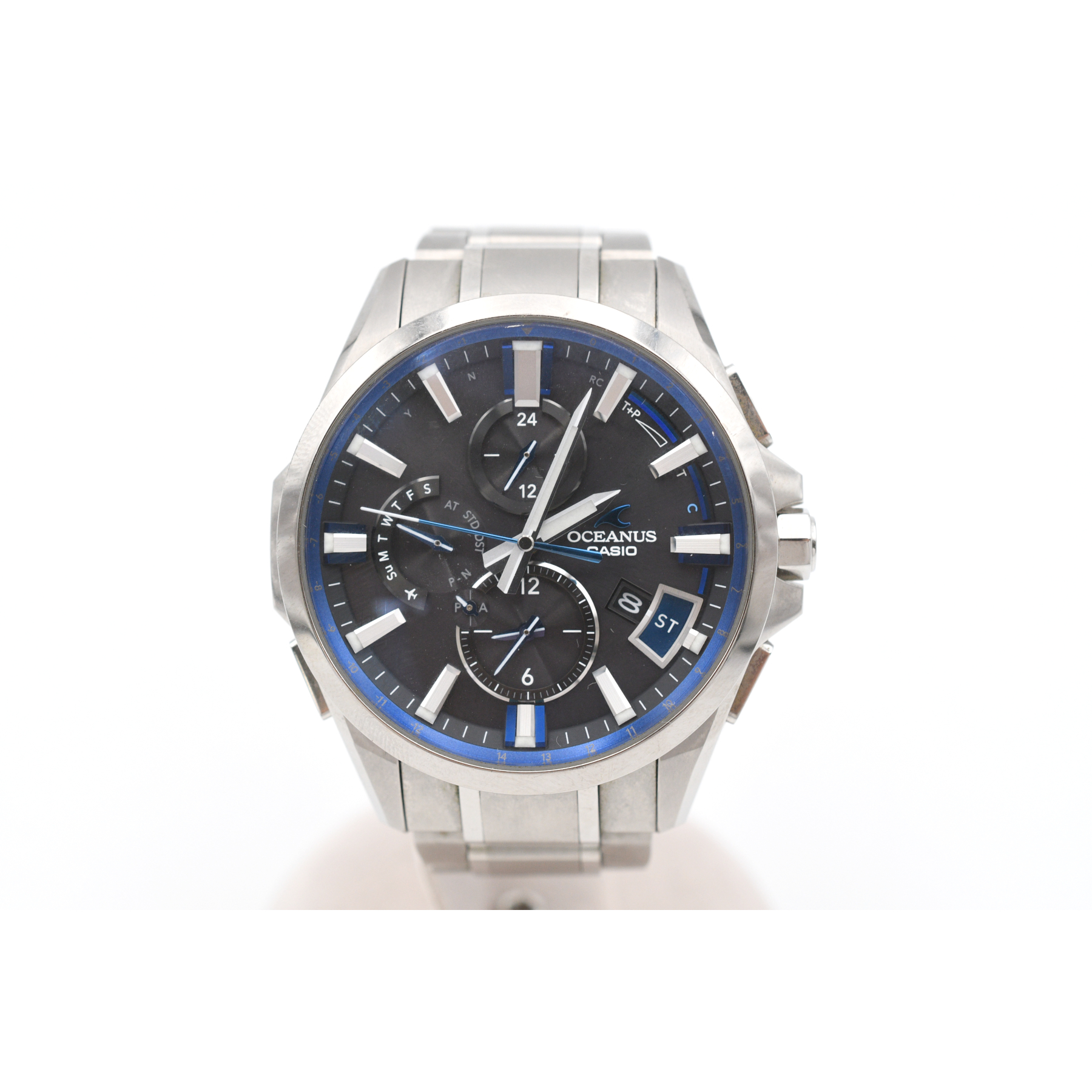 カシオ オシアナス 黒文字盤 SS/ソーラー OCW-G2000 ABランク