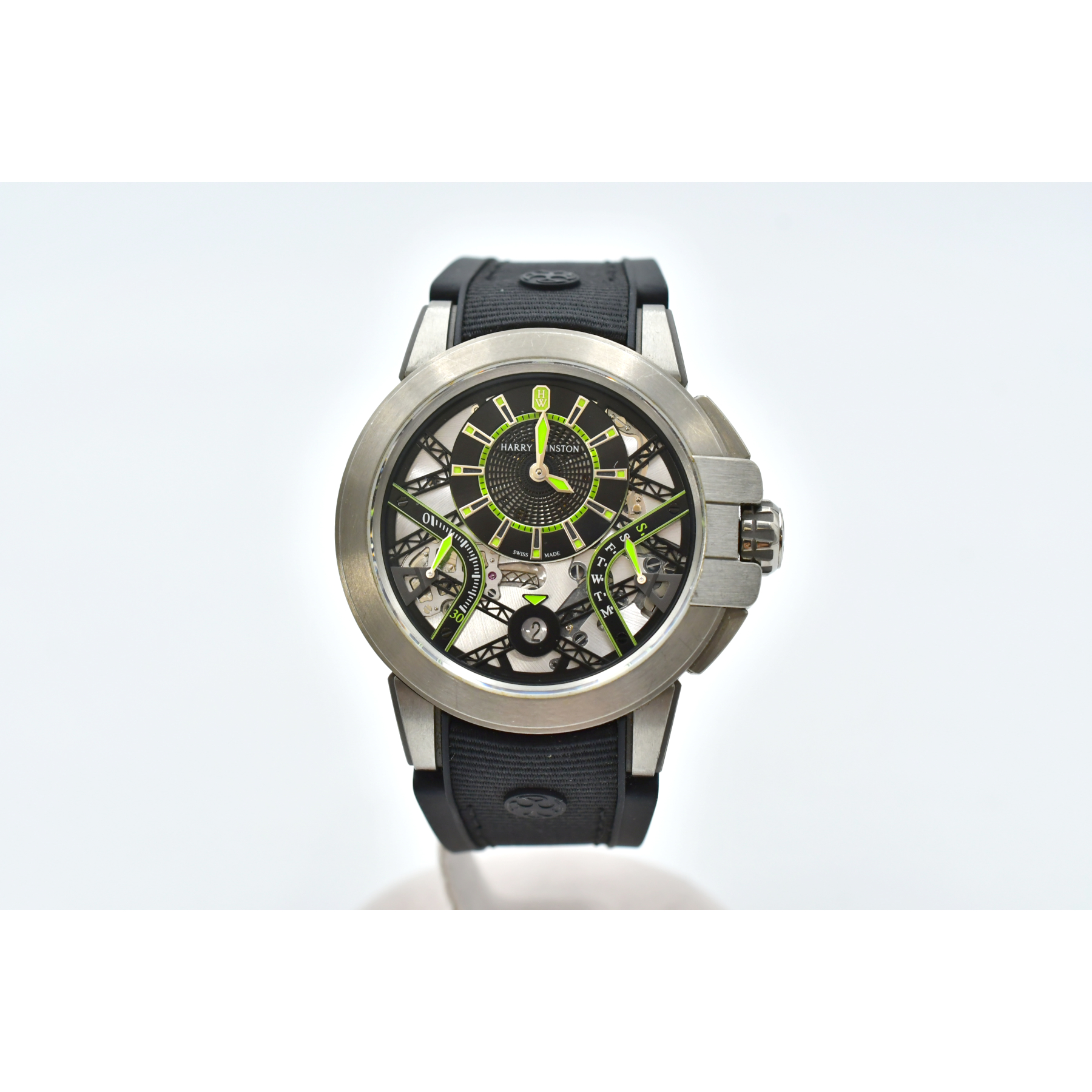 ハリー・ウィンストン オーシャン スケルトン文字盤 SS×ラバー/AT OCEABI42ZZ005 Bランク