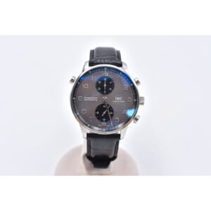 IWC ポルトギーゼ クロノグラフ ラトラパンテ ブティック・ルー・ド・ラ・ペ グレー文字盤 SS×レザー/手巻き IW371216 買取実績【買取日：2025年8月17日】