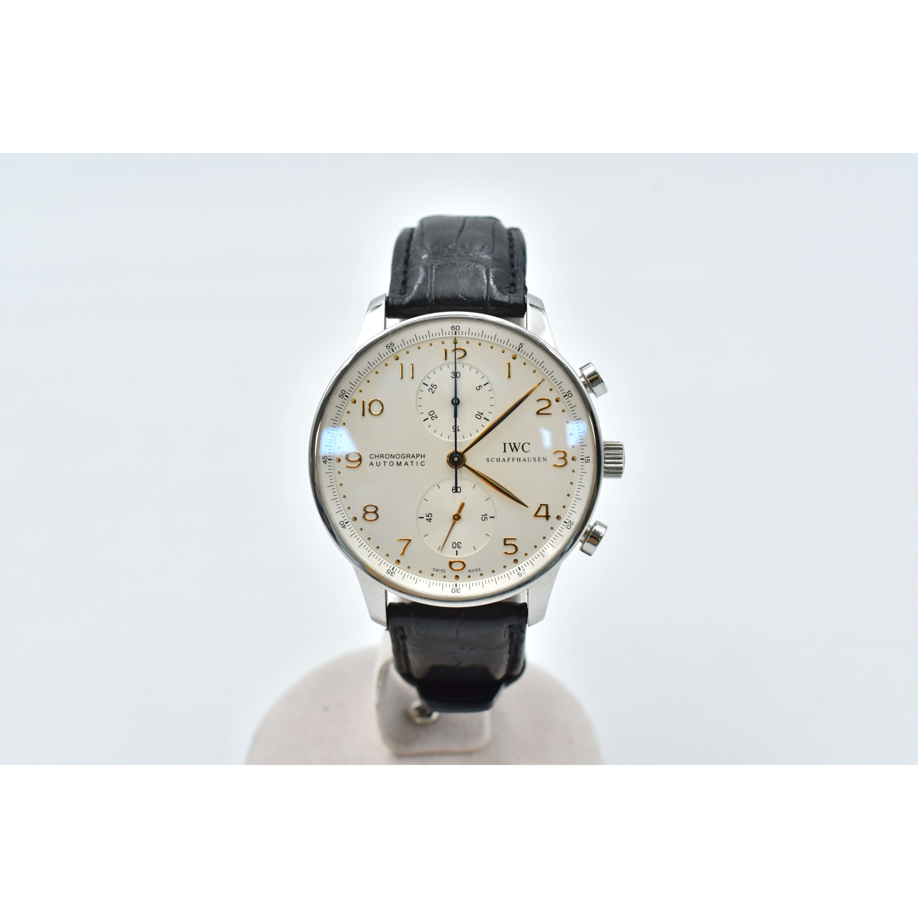 IWC ポルトギーゼ クロノグラフ 白文字盤 SS×革/AT IW371445 買取実績 