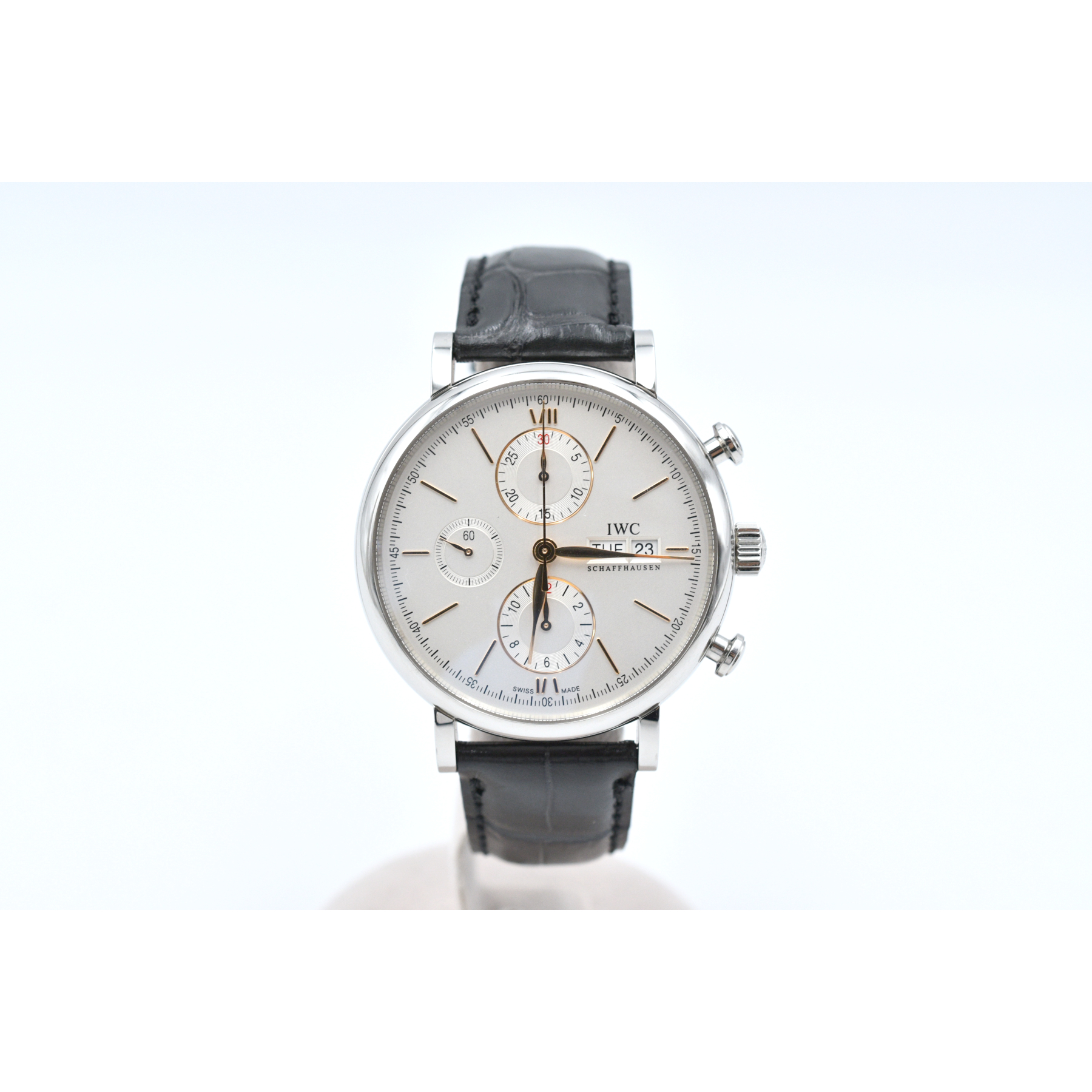 IWC ポートフィノ クロノグラフ シルバー文字盤 SS×革/AT IW391031 Bランク