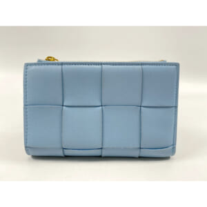 ボッテガヴェネタカセット二つ折り財布 ターコイズブルー BOTTEGA