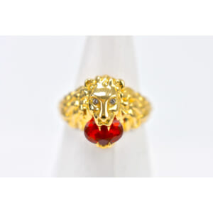 グッチ ライオンヘッドリング 赤石 K18YG #10 買取実績【買取日：2025年8月19日】