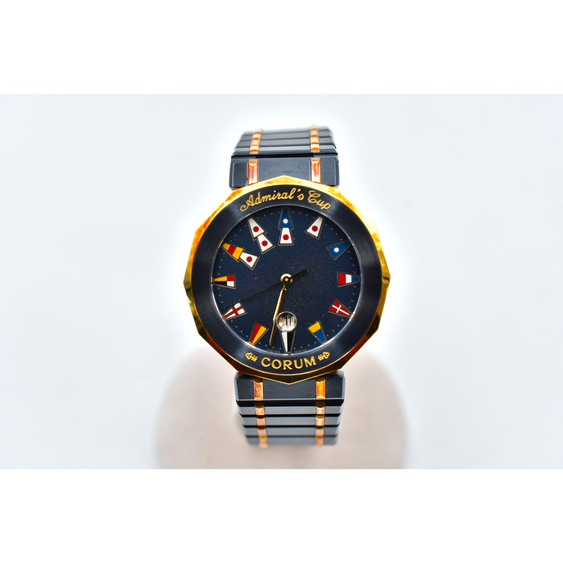 コルム アドミラルズカップ ネイビー文字盤 SS×YG/QZ Aランク