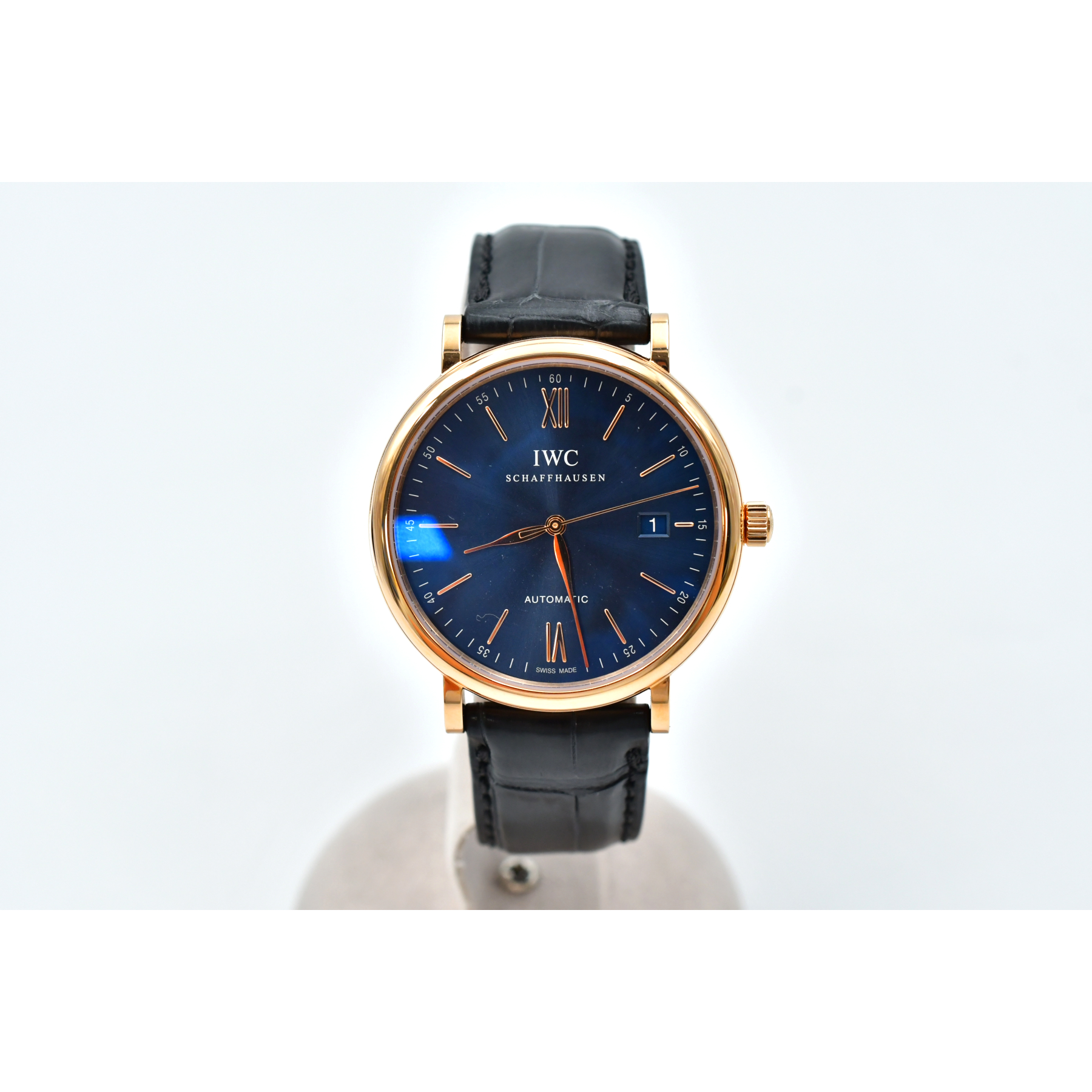 IWC ポートフィノ ブルー文字盤 YG×レザー/AT IW356522 SAランク