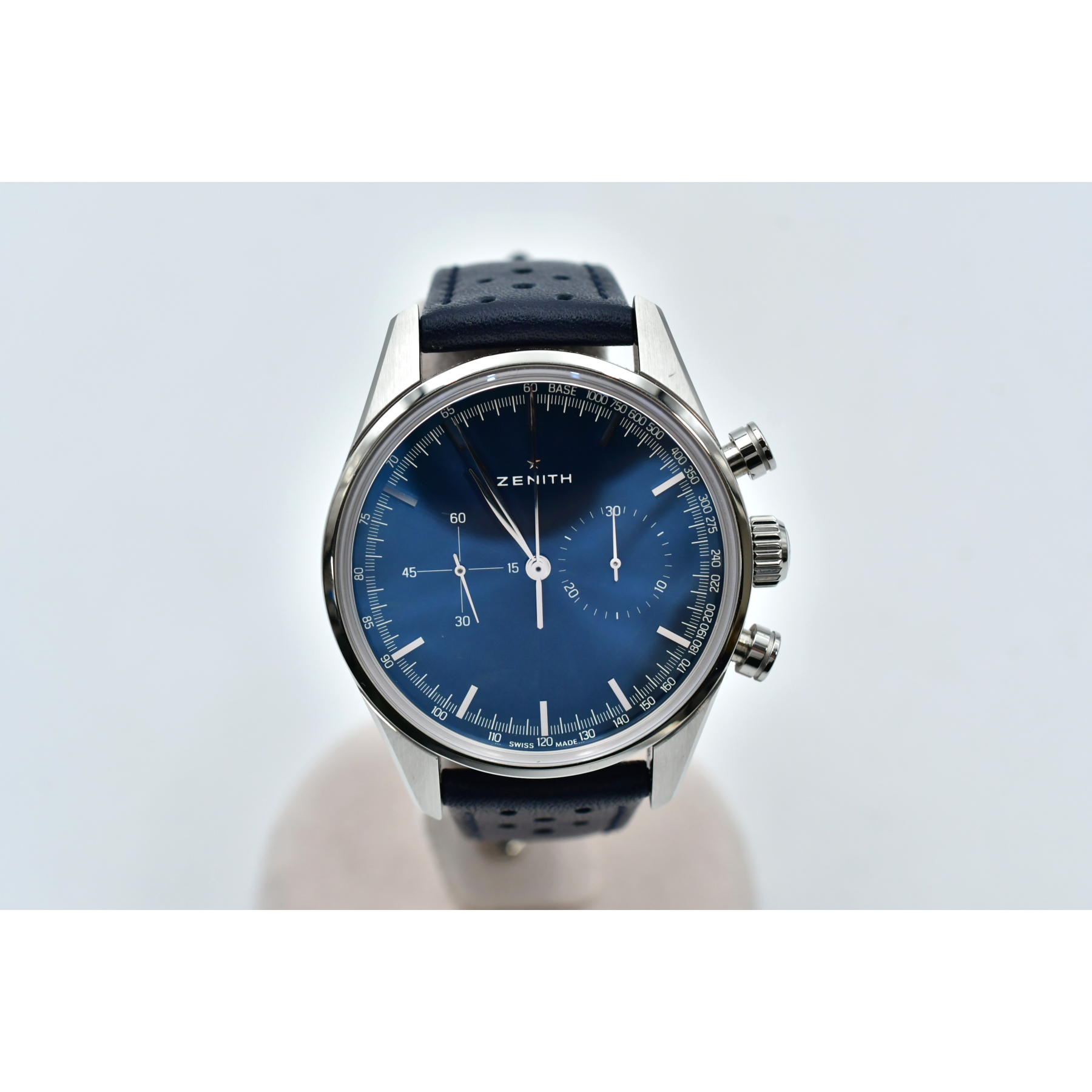 ゼニス クロノマスター ヘリテージ 青文字盤 SS×革/AT 03.2150.4069/51.C805 Aランク