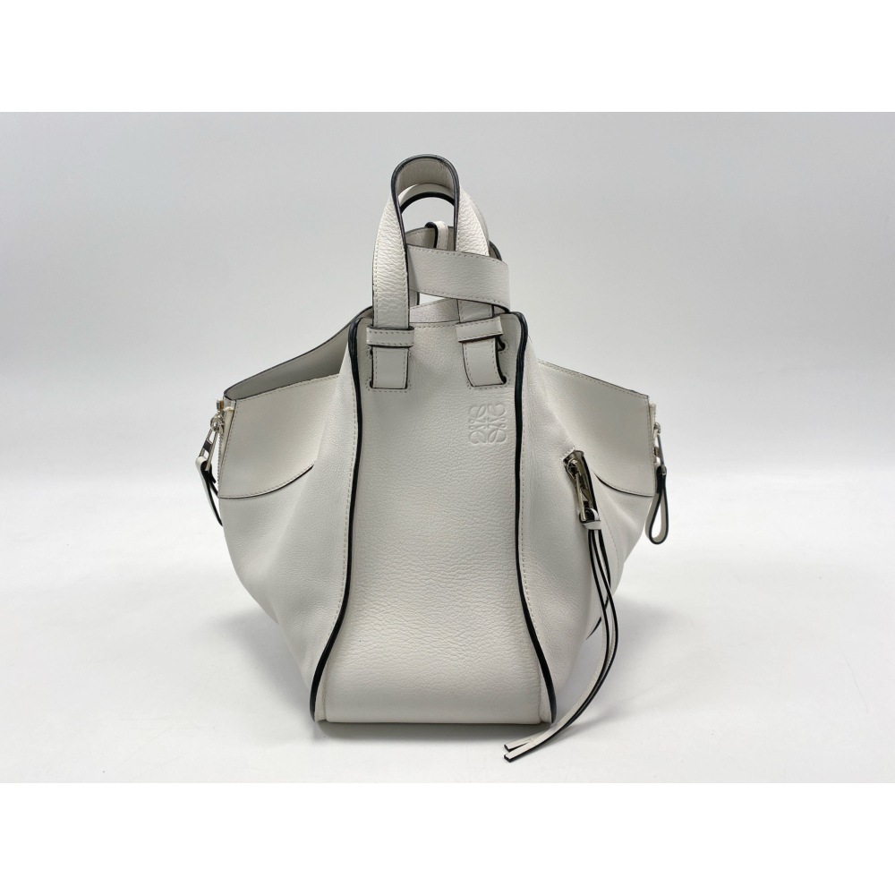 ロエベ ハンモックスモール 白 レザー Bランク