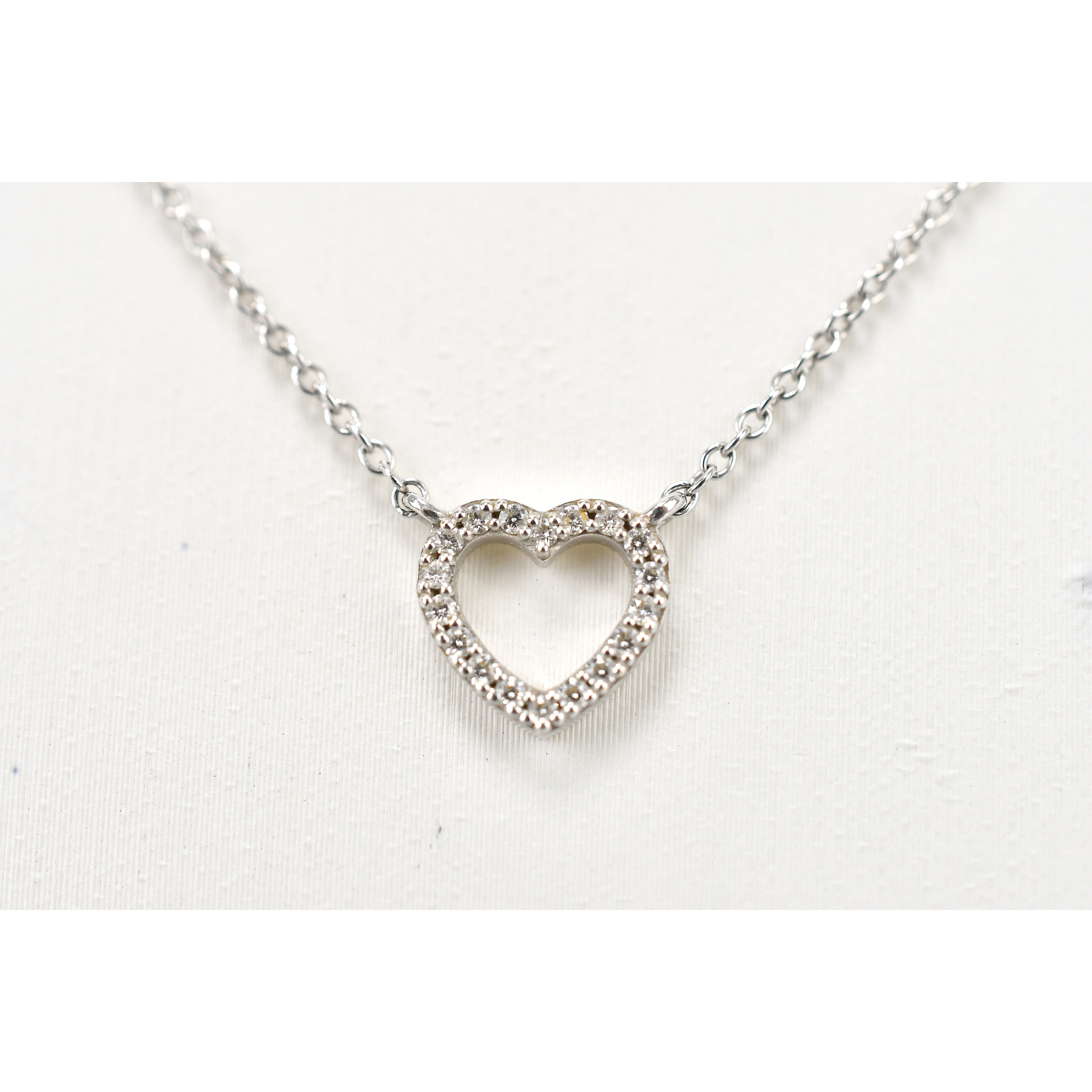 ティファニー メトロハート ダイヤネックレス 750WG Bランク