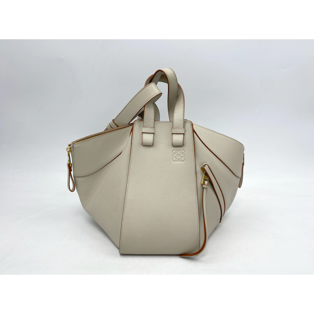 ロエベ ハンモック スモール ベージュ レザー Bランク