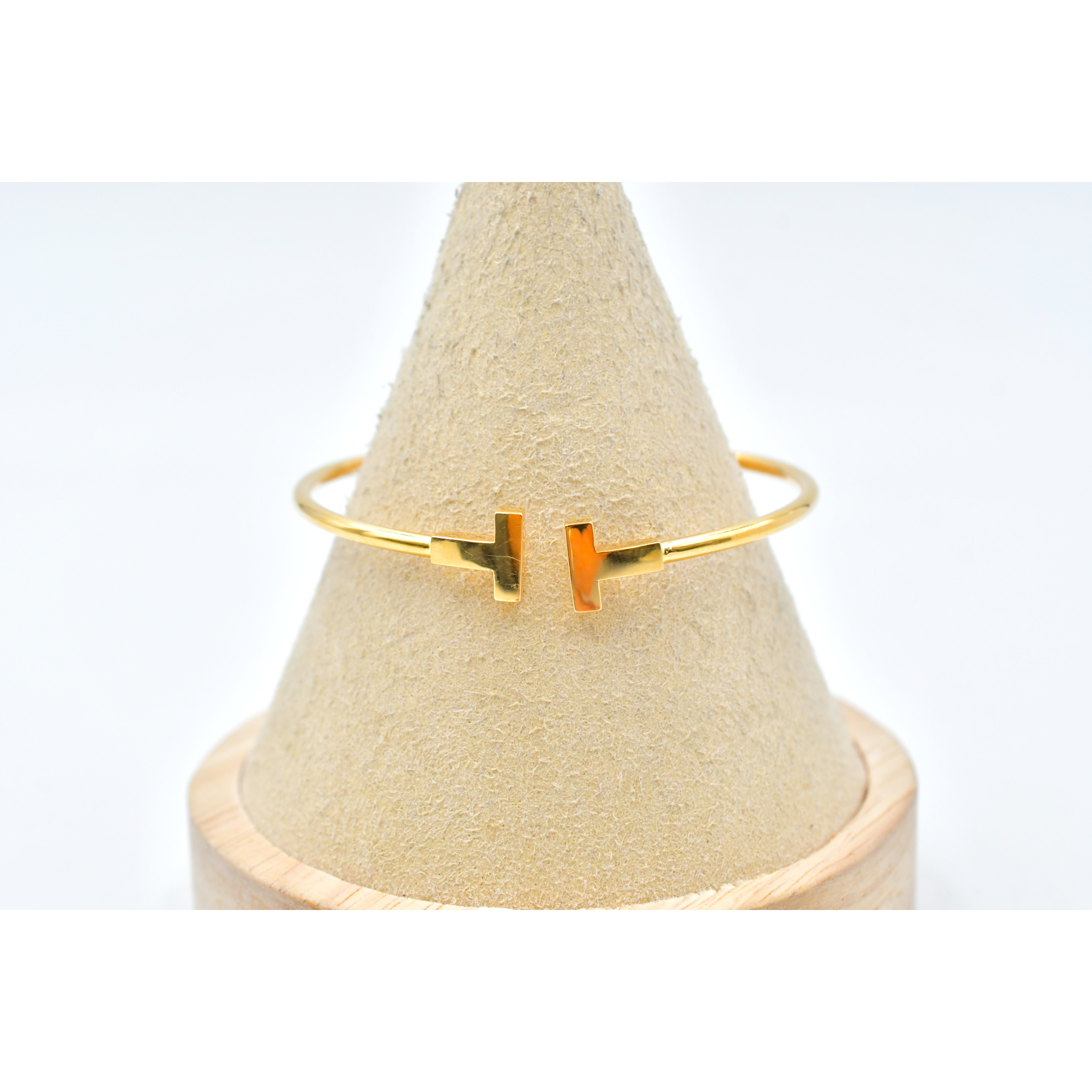 最安ティファニー Tワイヤー ブレスレット ラージサイズ K18PG 9g