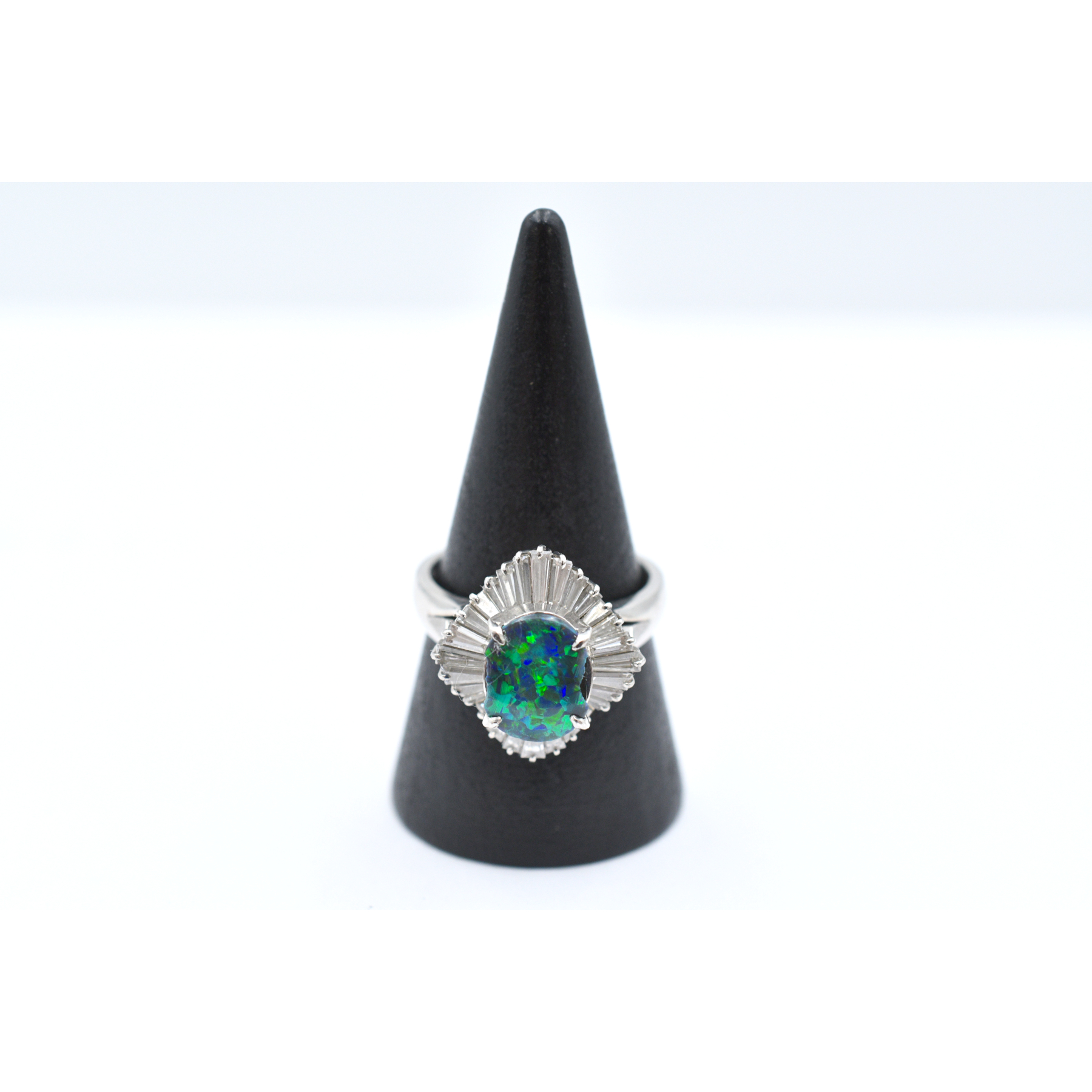 ブラックオパールダイヤリング Pt900 B1.03ct D1.19ct Bランク
