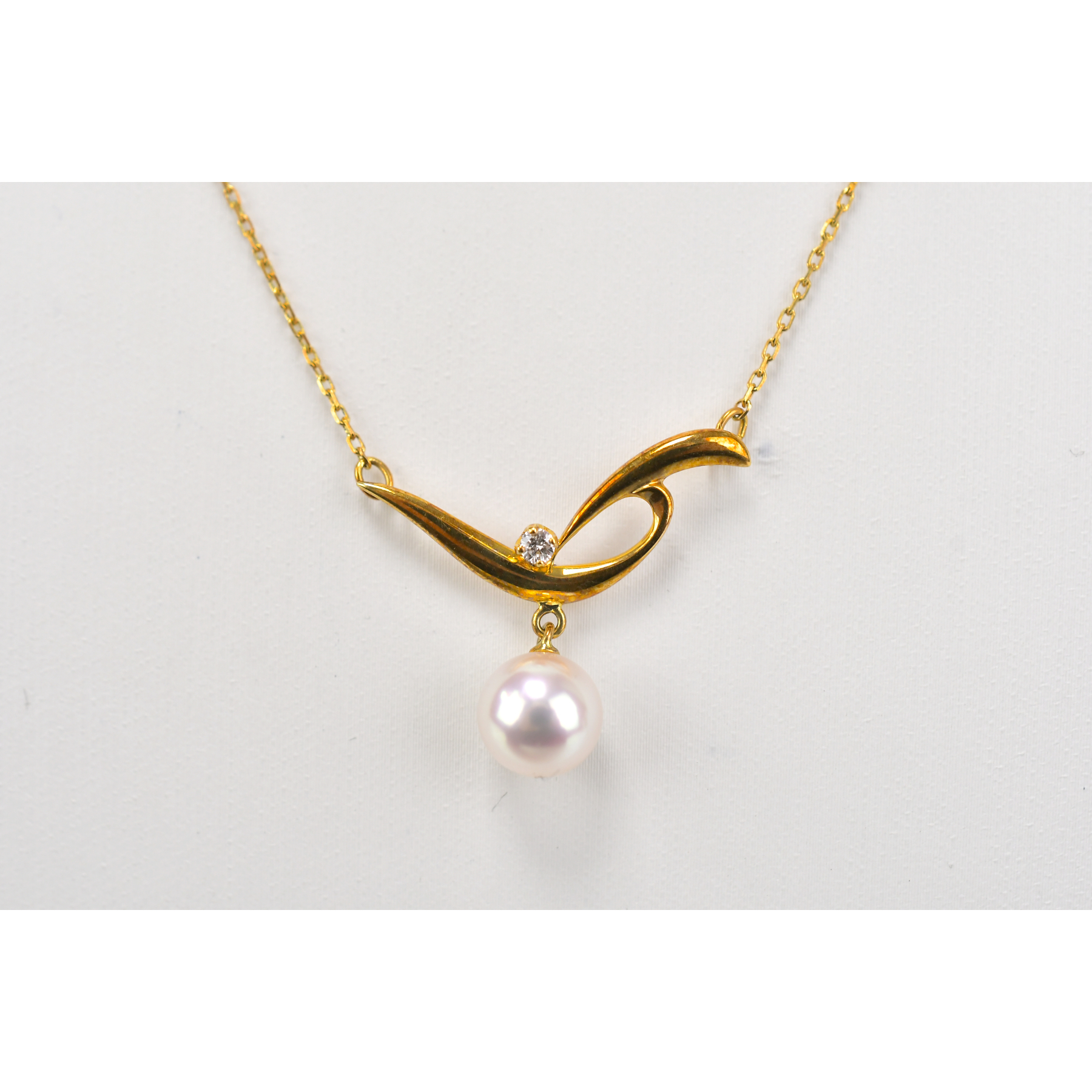 ミキモト パールダイヤネックレス K18 7.2mm Bランク