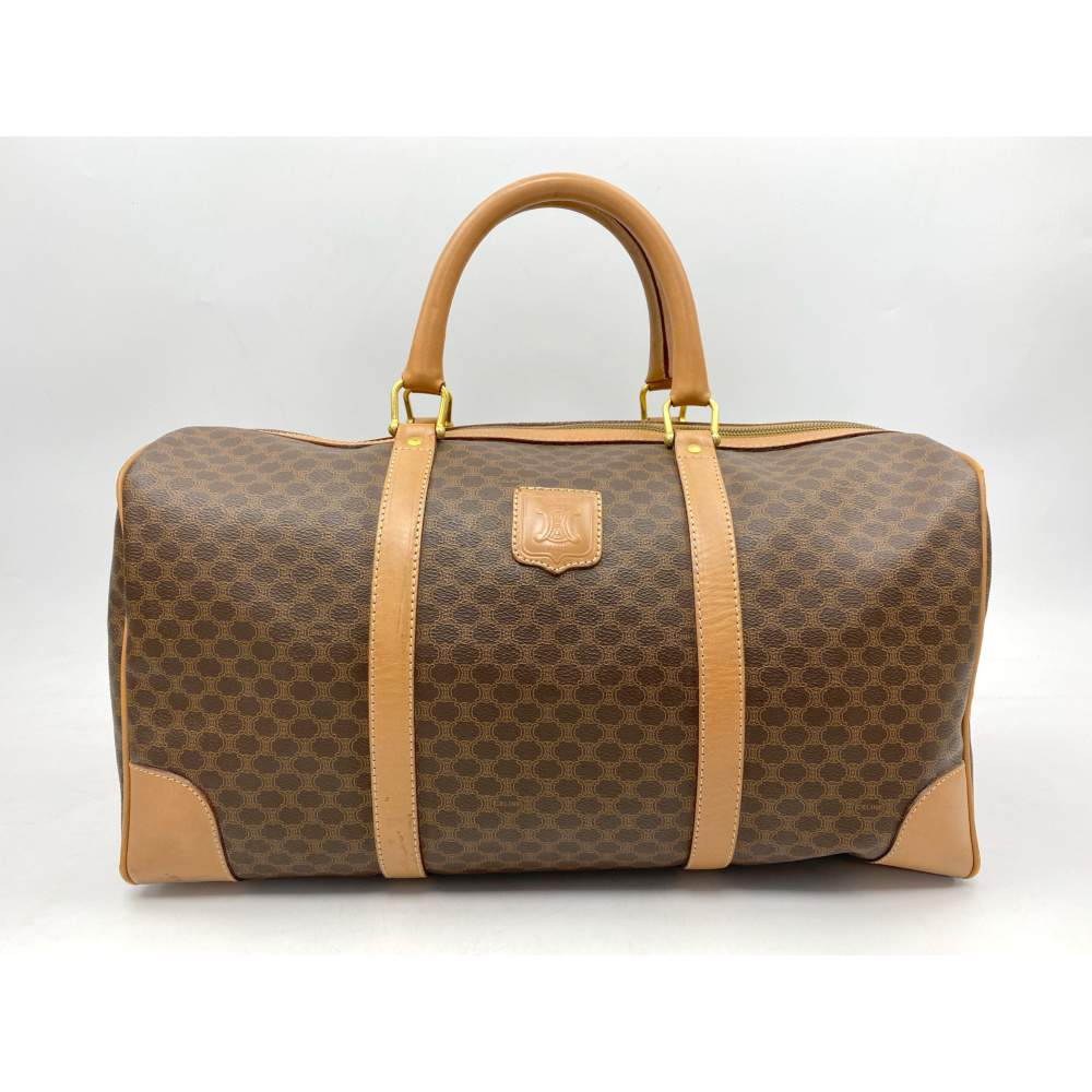 セリーヌ マカダム ボストンバッグ ブラウン Bランク