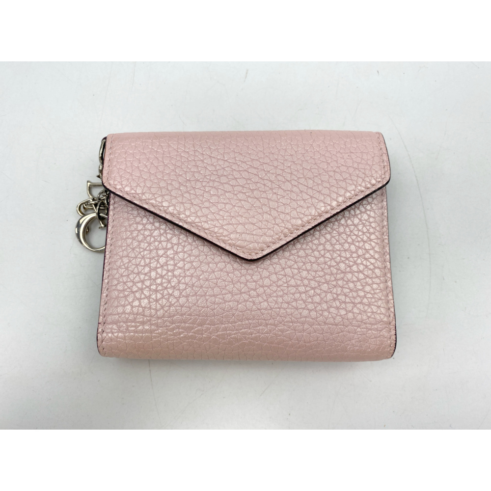 ディオール コンパクトウォレット ピンク レザー Bランク