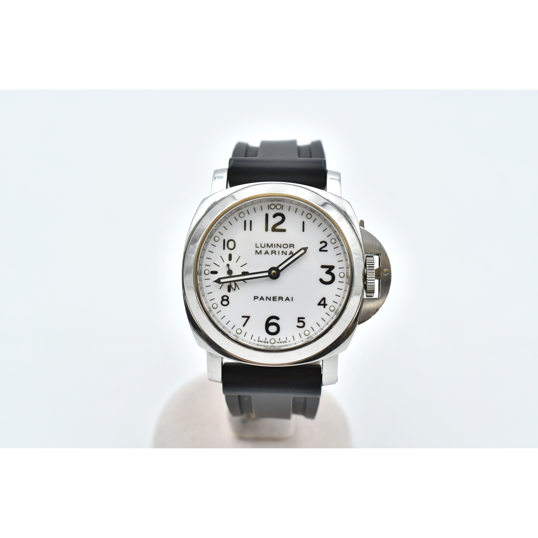 パネライ ルミノールマリーナ スモールセコンド 白文字盤 SS×ラバー/手巻き PAM00113 ABランク