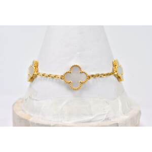 ヴァンクリーフ＆アーペル ヴィンテージアルハンブラ 5モチーフ ブレスレット マザーオブパール Au750YG VCARA41800 買取実績【買取日：2025年9月13日】