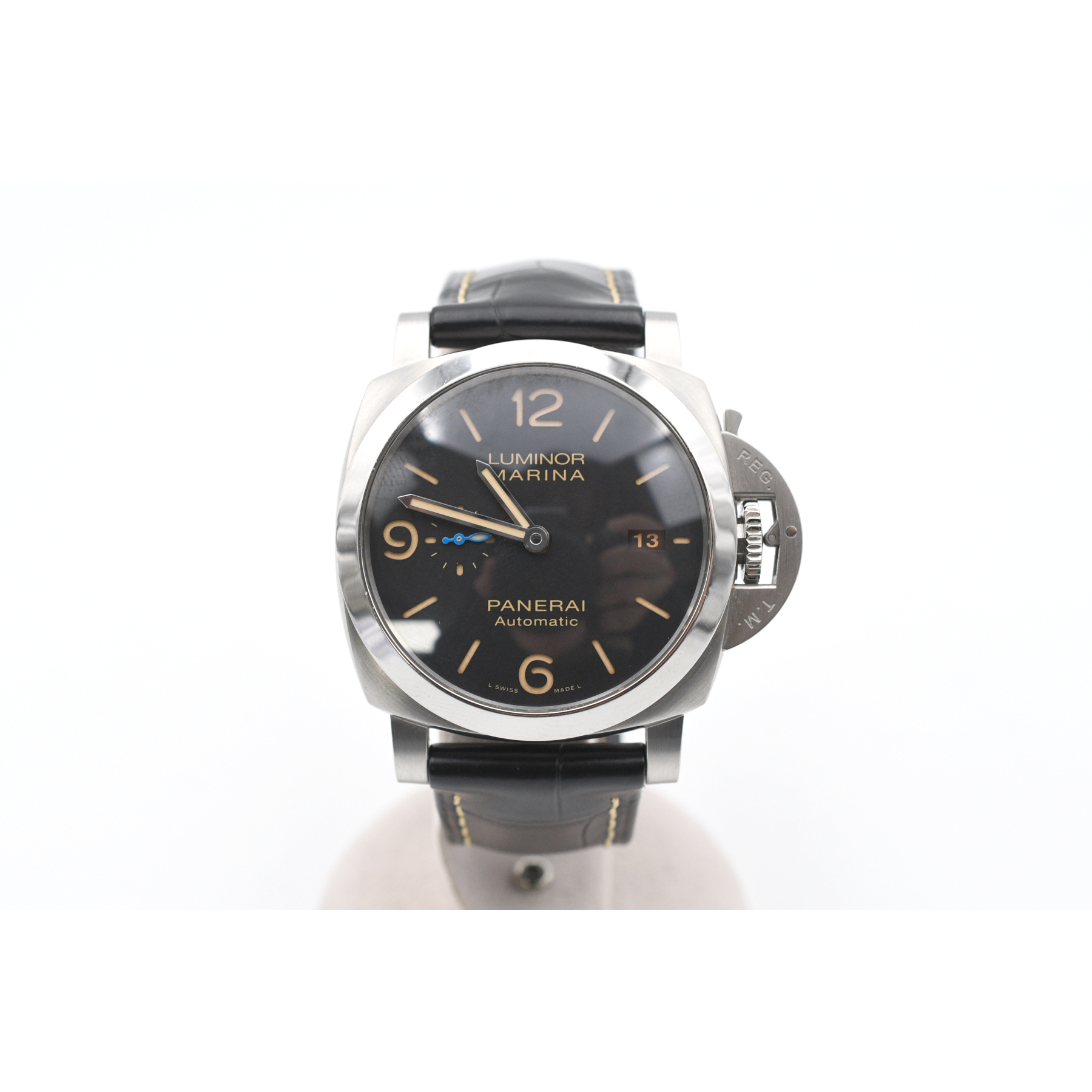 パネライ ルミノールマリーナ 黒文字盤 SS×革/AT PAM01312 Bランク